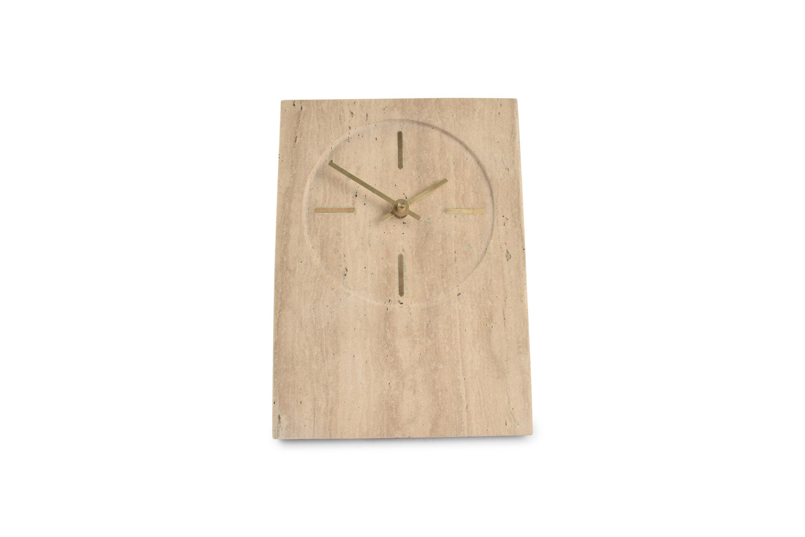 S&P - Table clock 16xH23,5cm travertine beige Zone