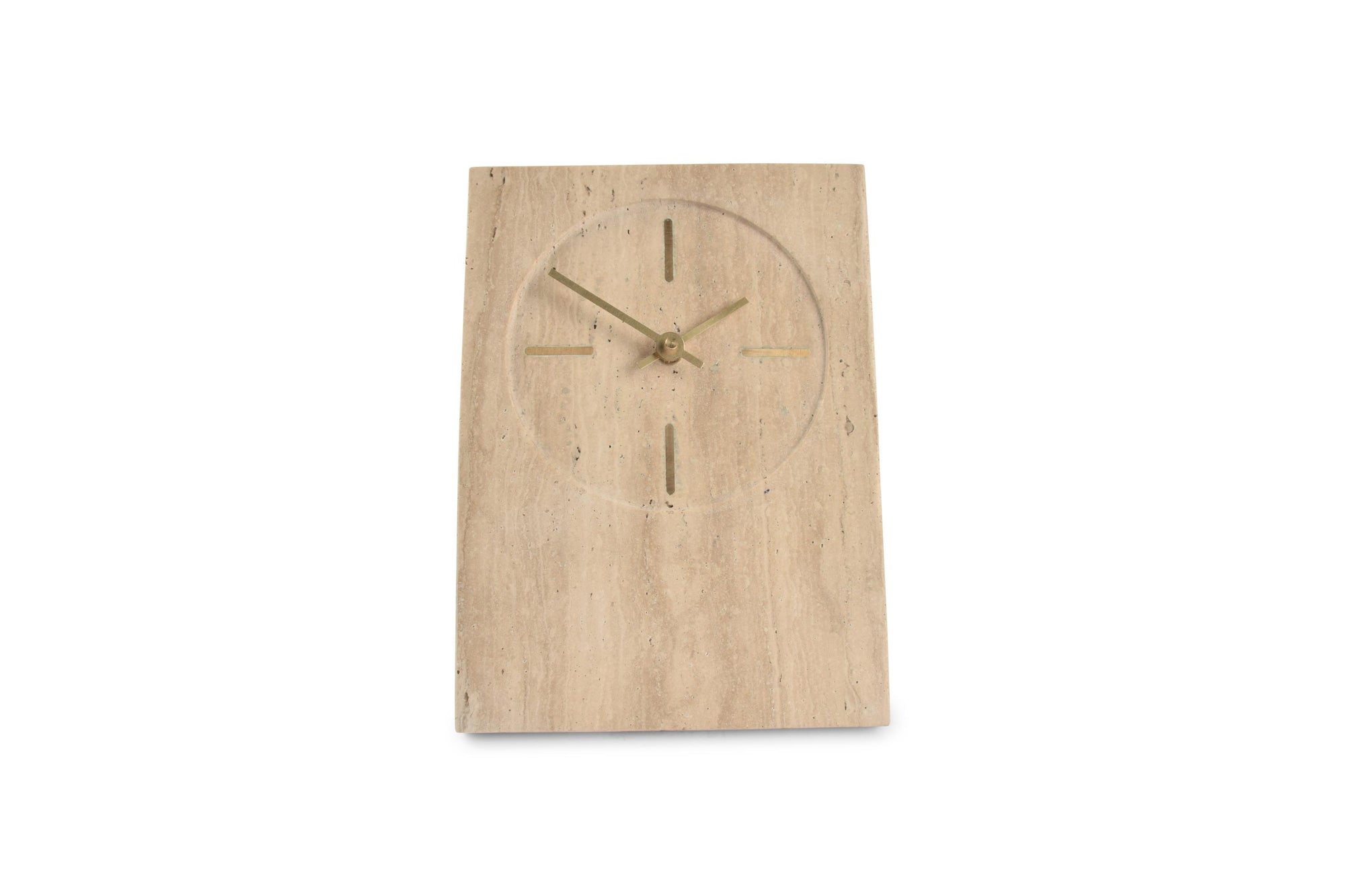 S&P - Table clock 16xH23,5cm travertine beige Zone