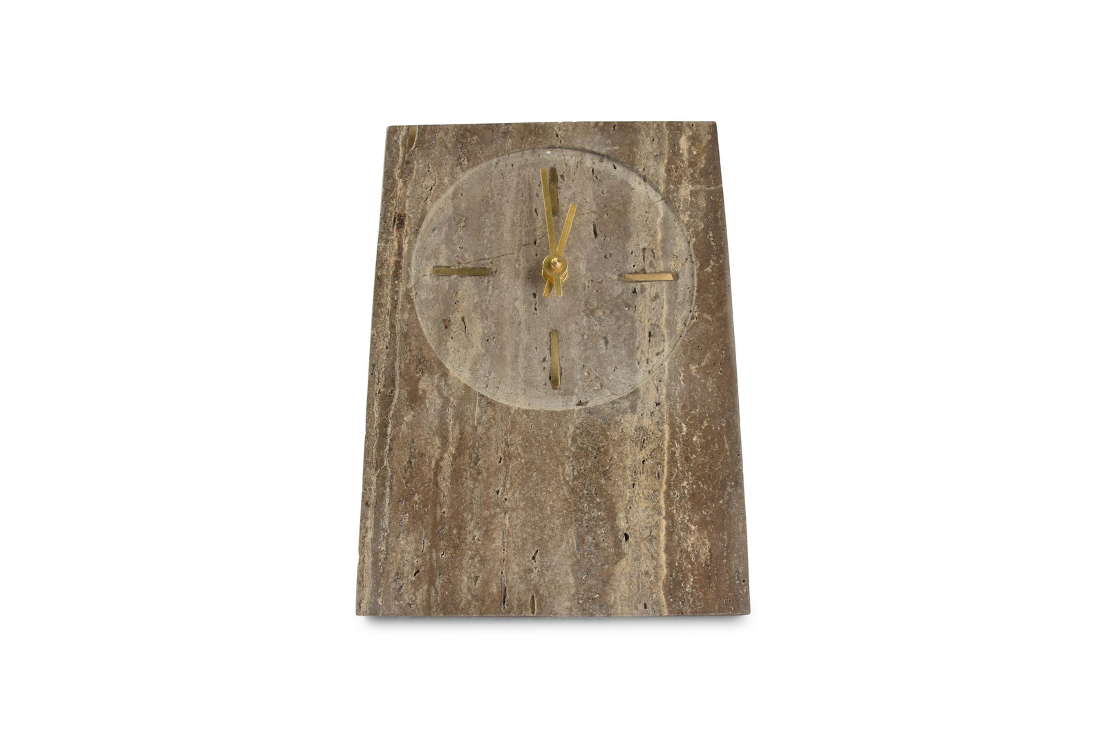 S&P - Table clock 16xH23,5cm travertine grey Zone