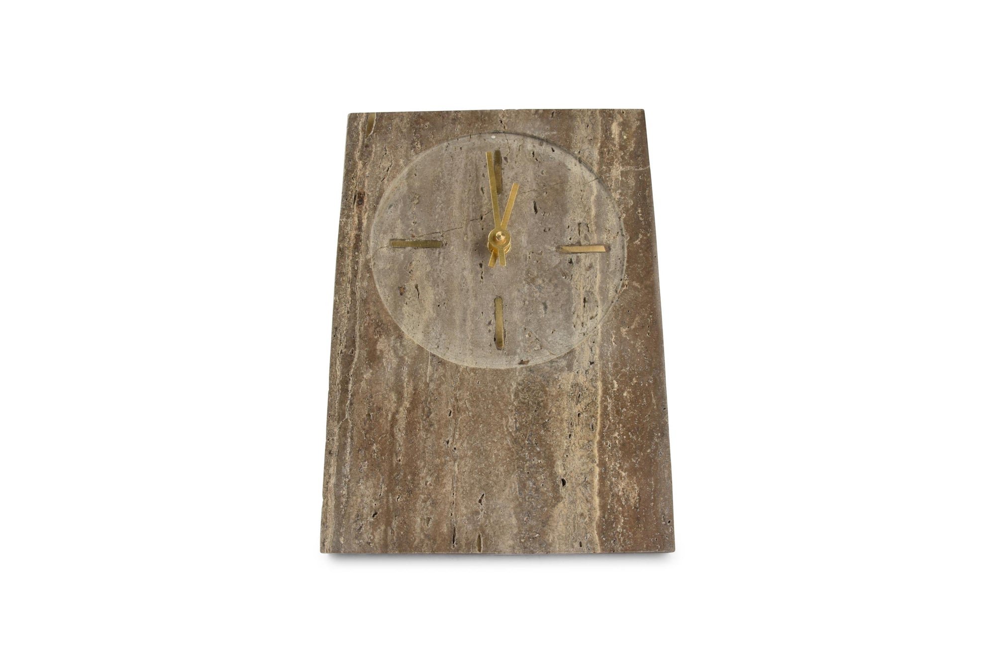 S&P - Table clock 16xH23,5cm travertine grey Zone