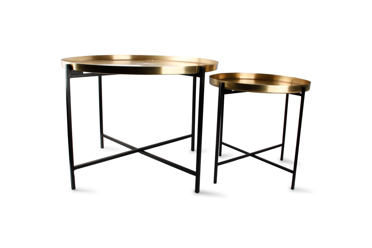 S&amp;P - Table gigogne or brossé Patio - set/2