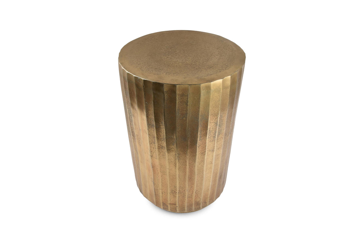 S&amp;P - Side table 31xH45cm ribbed gold Duro