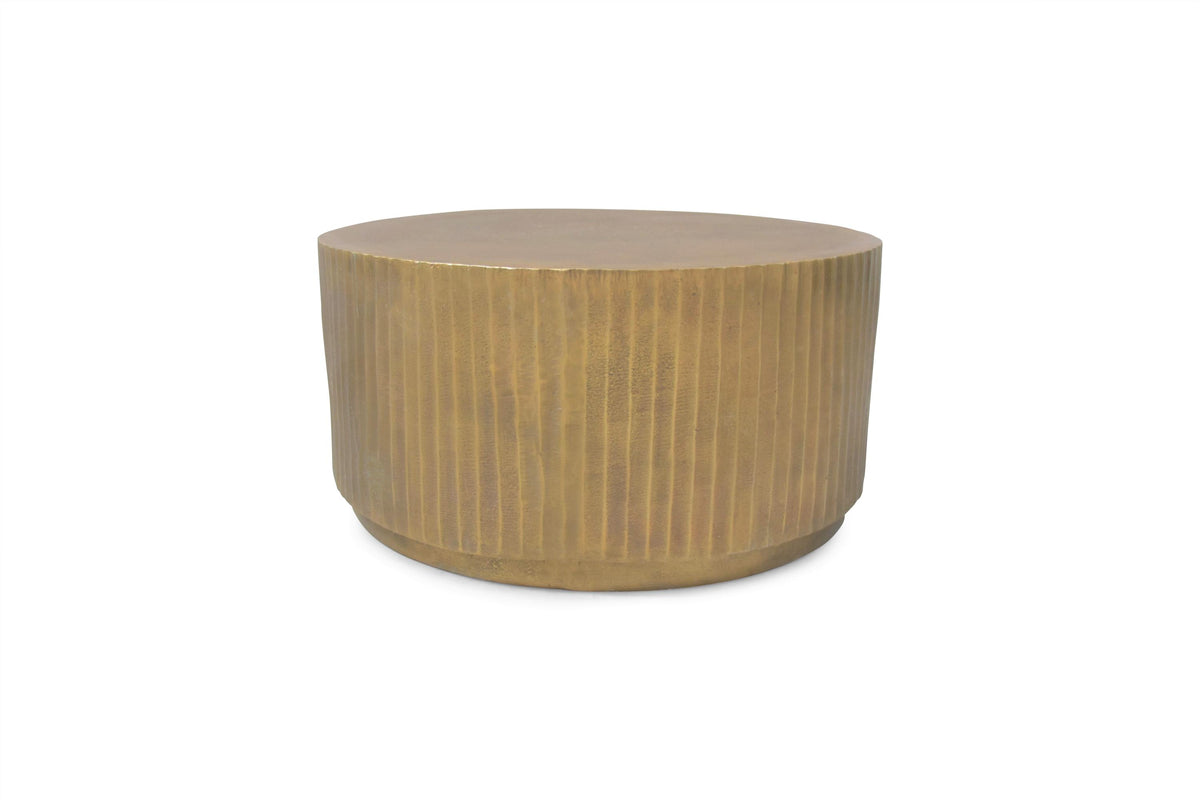 S&amp;P - Side table 80xH40cm ribbed gold Duro