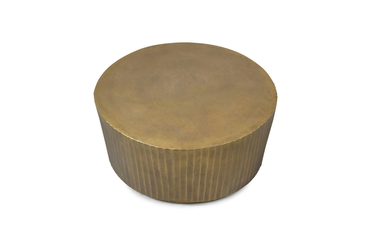 S&amp;P - Side table 80xH40cm ribbed gold Duro