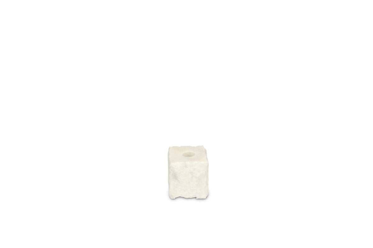 S&P - Kandelaar 8x8xH8cm marmer wit Opus