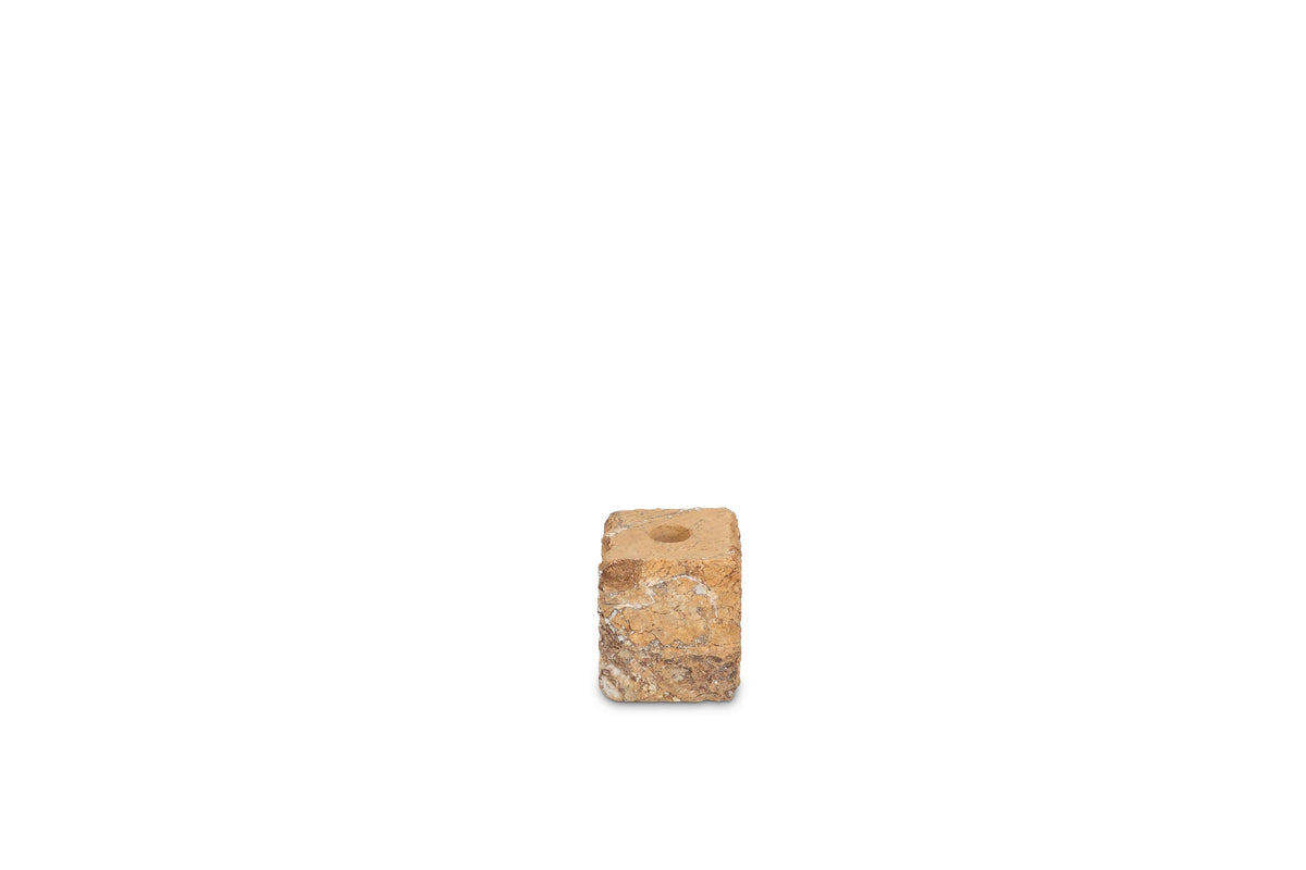 S&P - Kandelaar 8x8xH8cm marmer bruin Opus