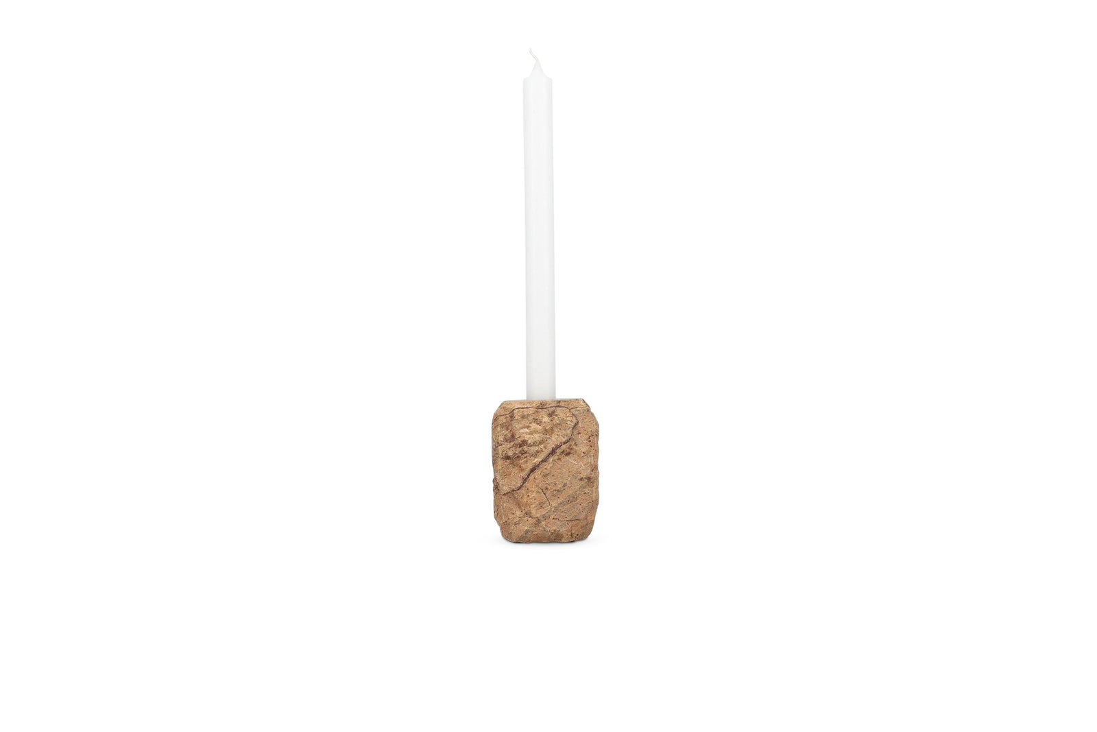 S&P - Bougeoir 8x8xH13,5cm marbre brun Opus