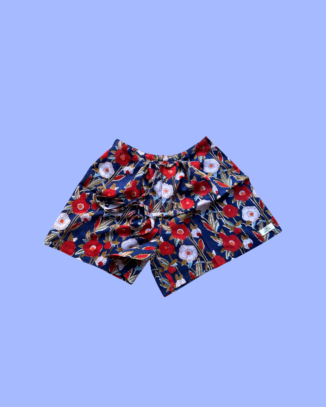 Korte blauwe Goa in katoenen voile