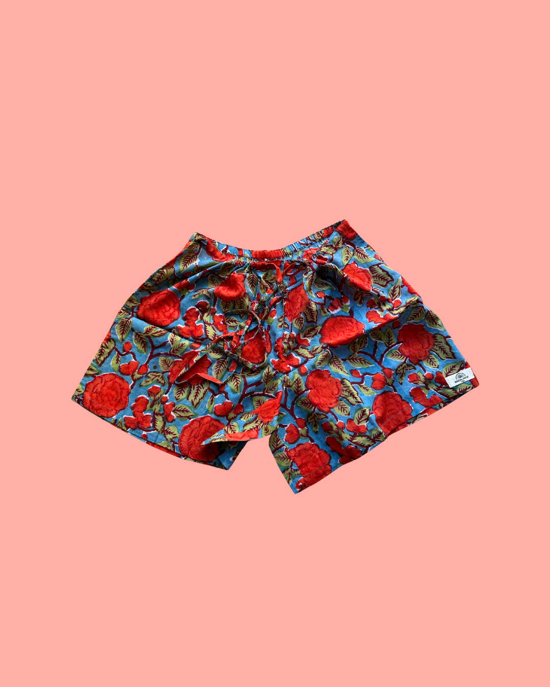 Korte blauwe Goa in katoenen voile