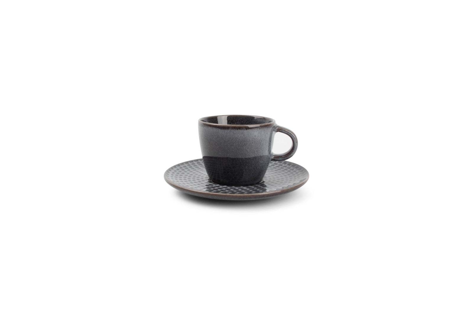 S&P - Tasse à moka 9cl et soucoupe gris Stitch - 1 SET - 4 pièces