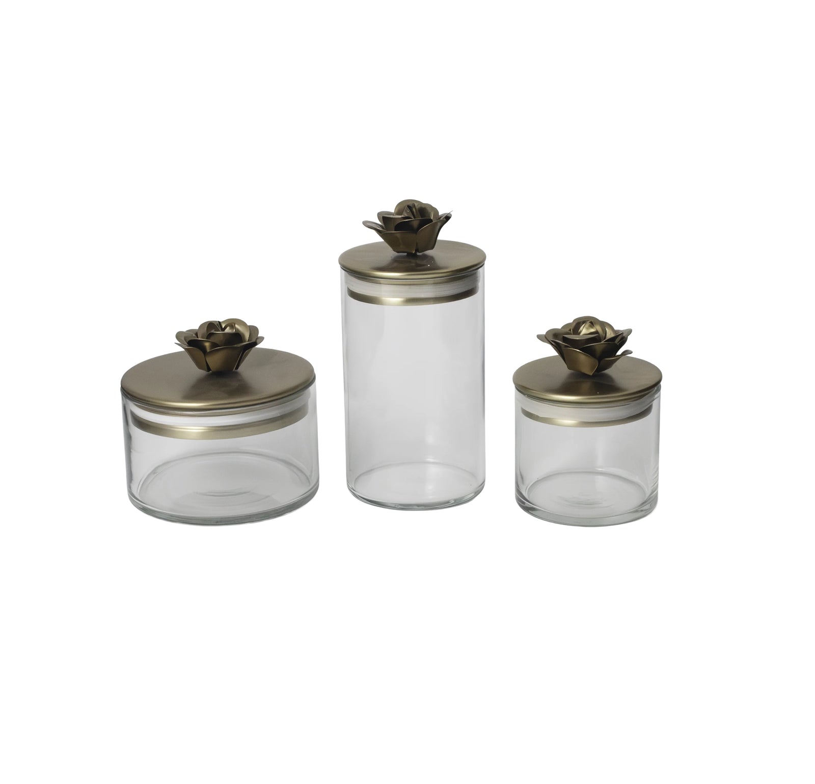 Pots de rangement botaniques rose, lot de 3