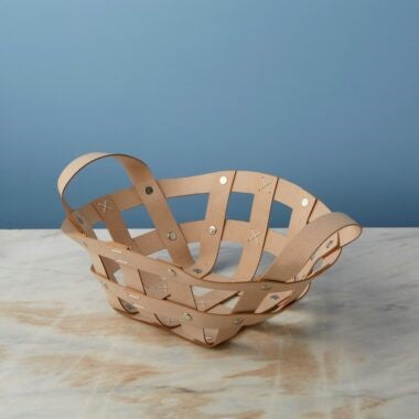 Pali tafelmand van gerecycled leer