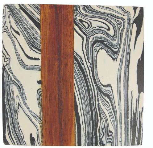 Sous-verre Zebra en marbre et bois, à l'unité
