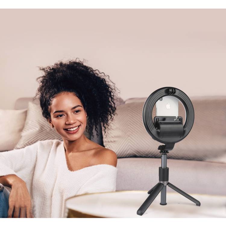 Lichtgevende Selfie Met Afstandsbediening - Zwart