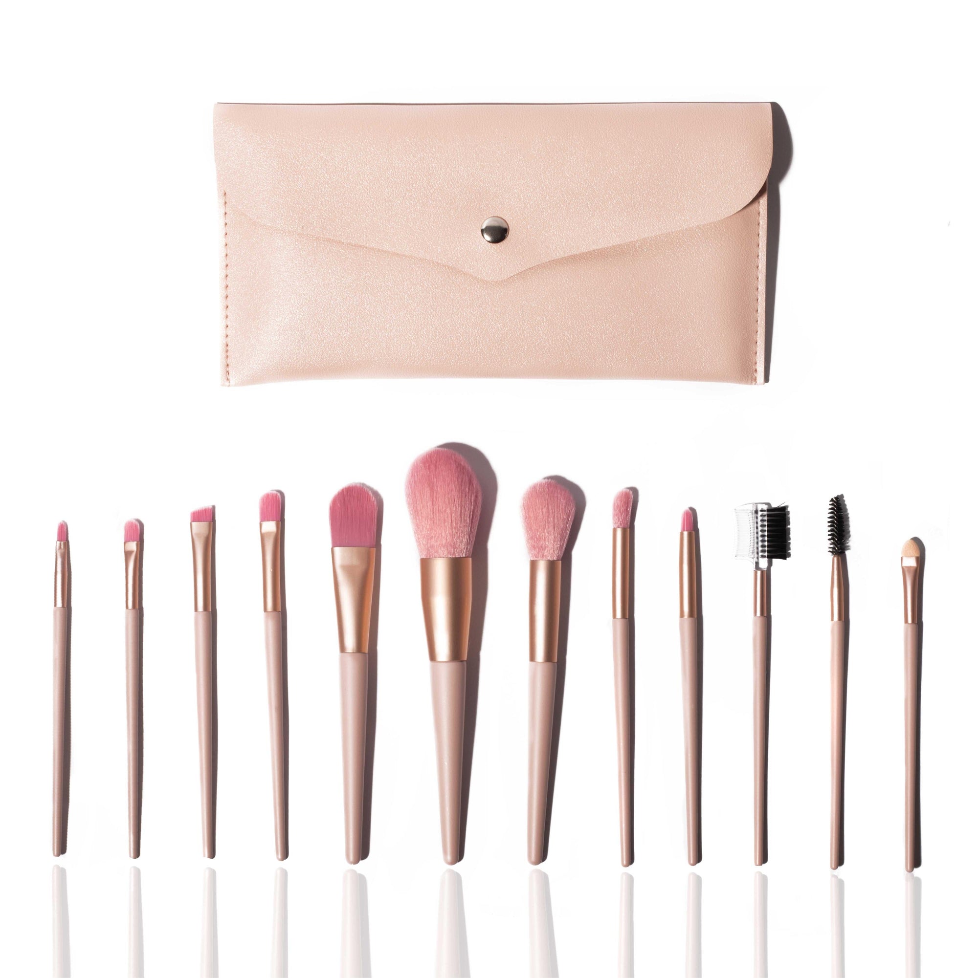 Set Van 12 Make-Up Kwasten - Roze