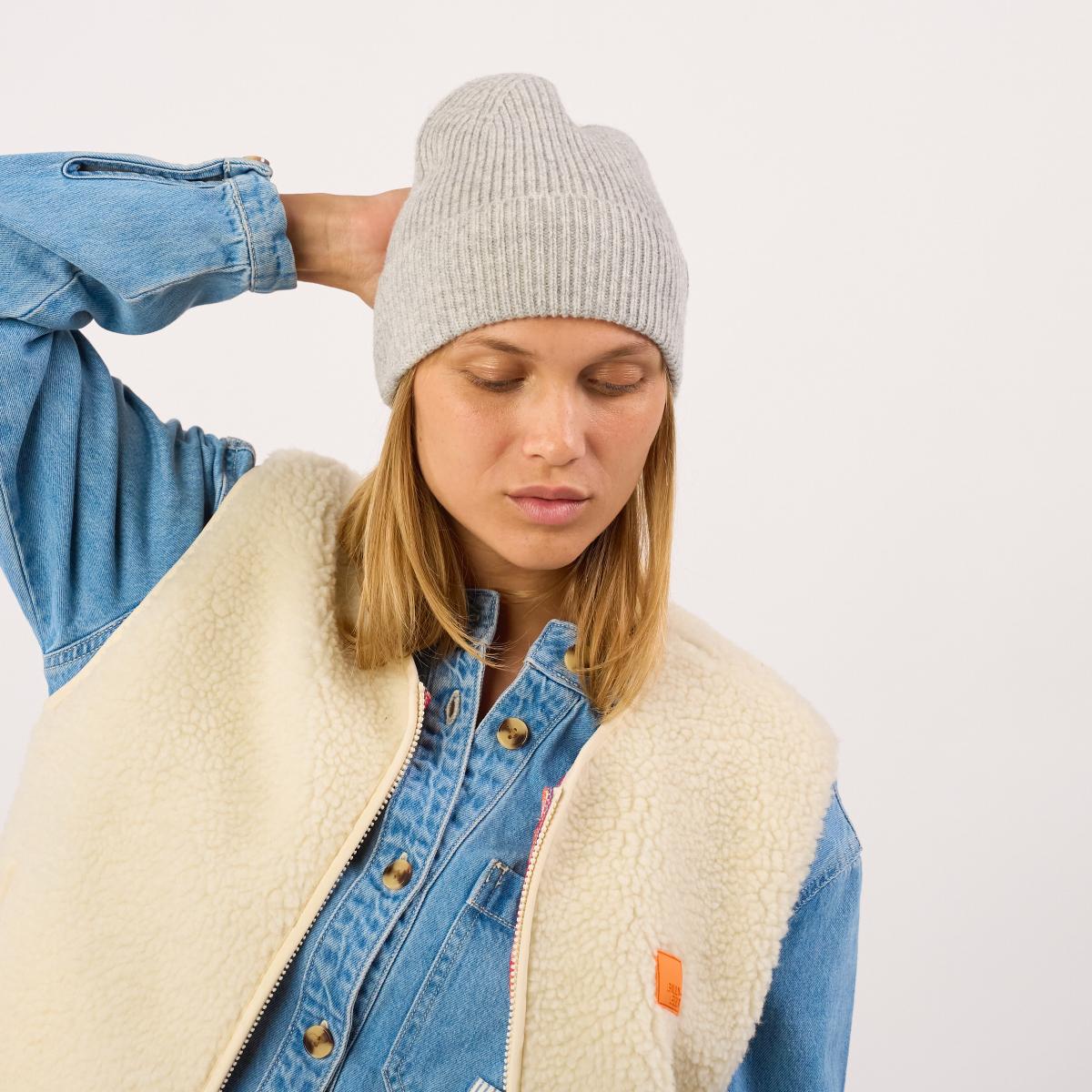 Bonnet en 100% laine d'agneau - Gris