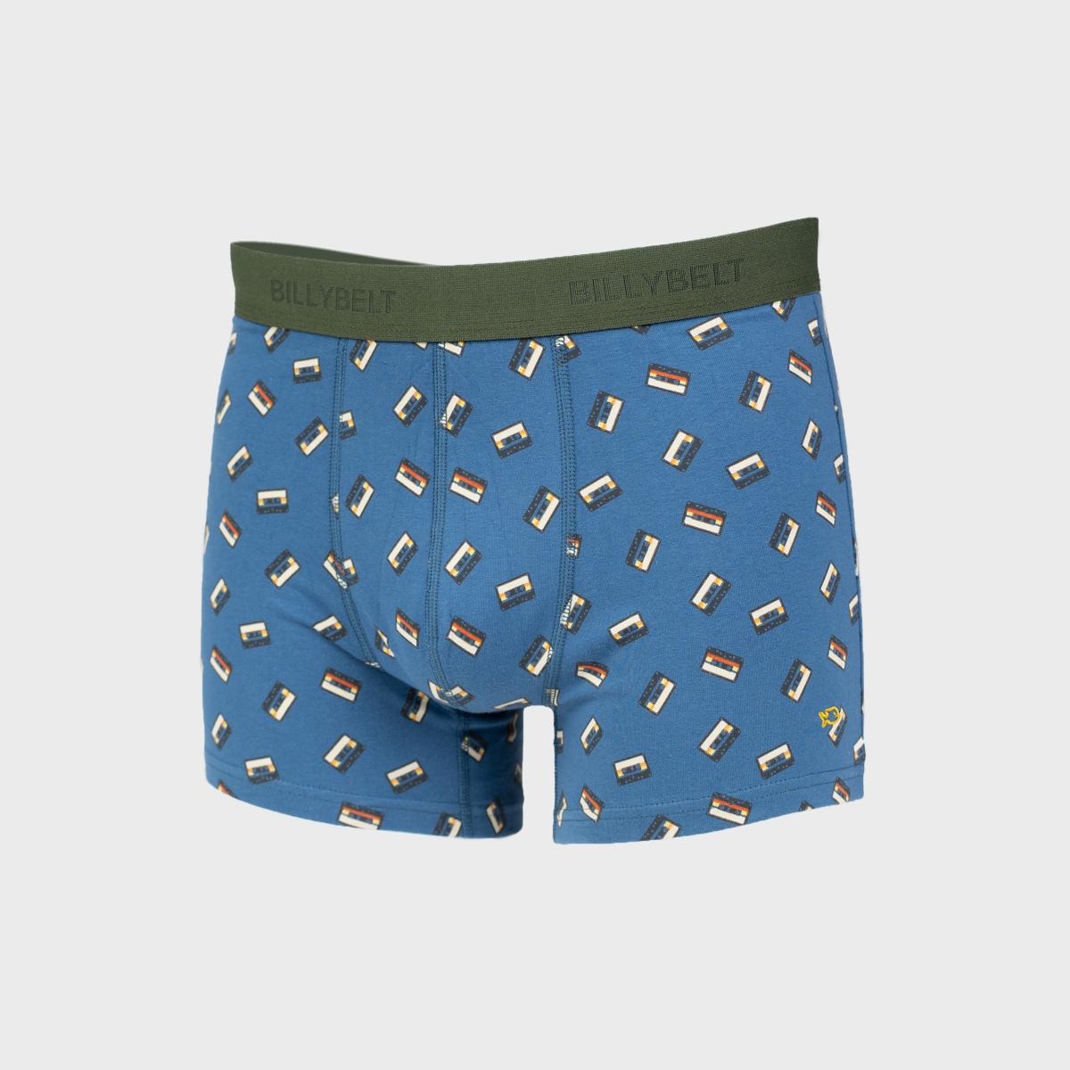 Boxershort van biologisch katoen - Cassette - Blauw