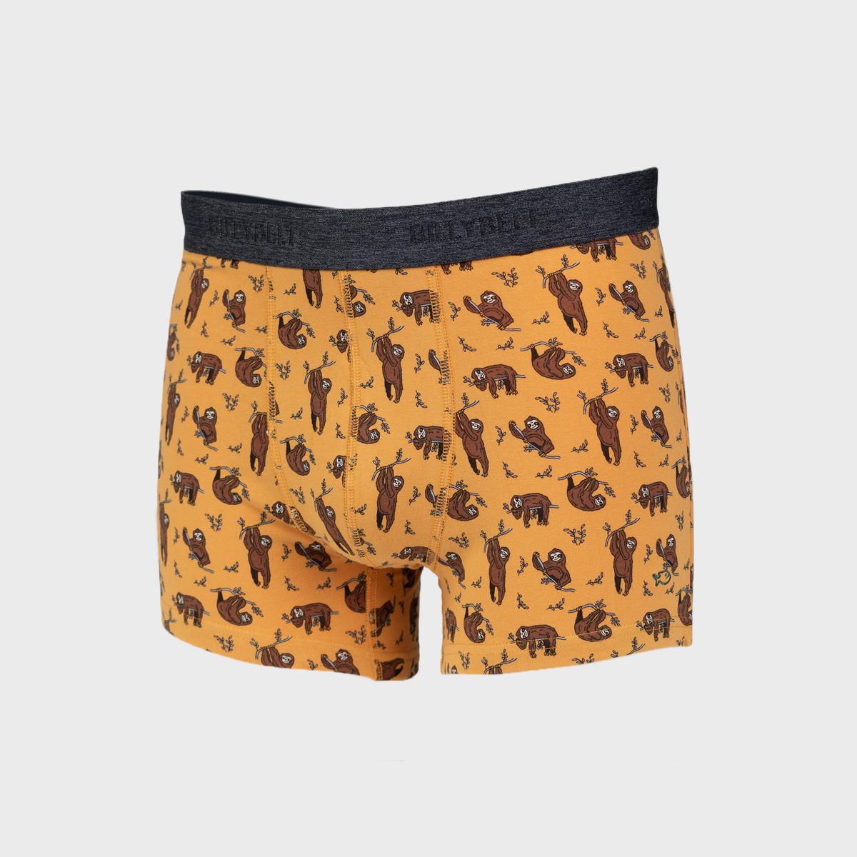 Boxershort van biologisch katoen - Sloth - Geel