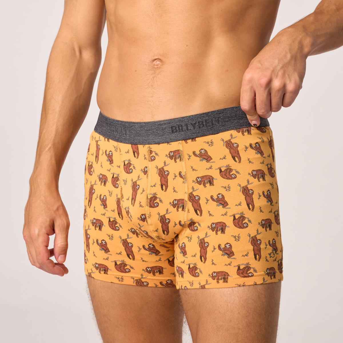 Boxershort van biologisch katoen - Sloth - Geel