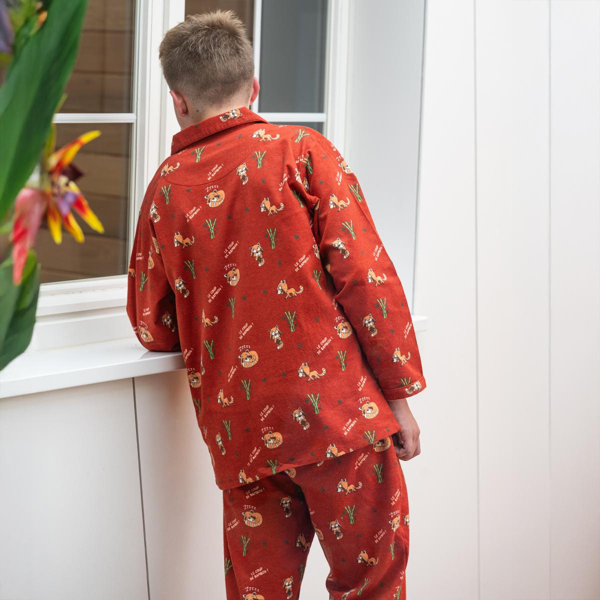 Flanellen pyjama - Kid - Terracotta