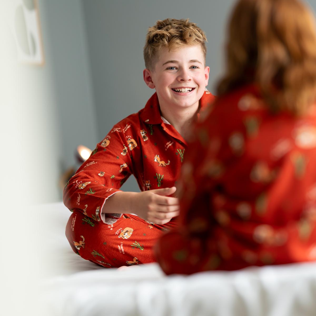 Flanellen pyjama - Kid - Terracotta