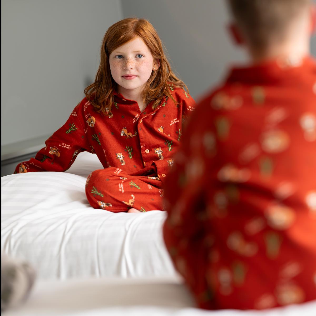 Flanellen pyjama - Kid - Terracotta