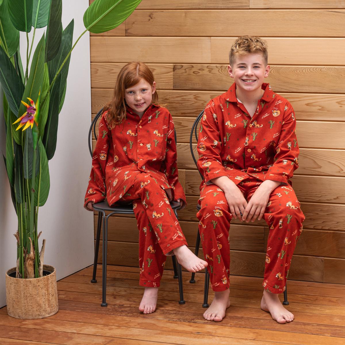 Flanellen pyjama - Kid - Terracotta