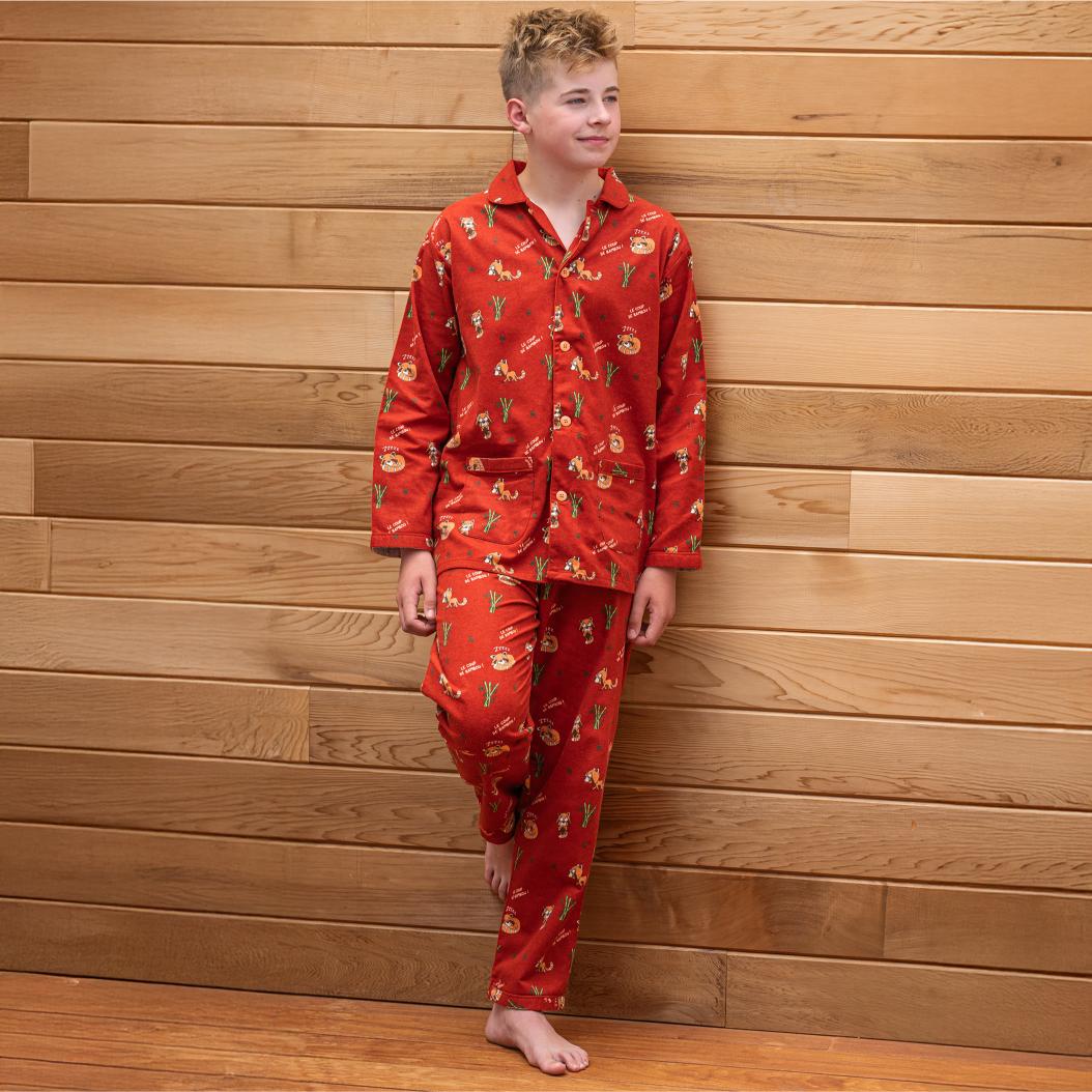 Flanellen pyjama - Kid - Terracotta
