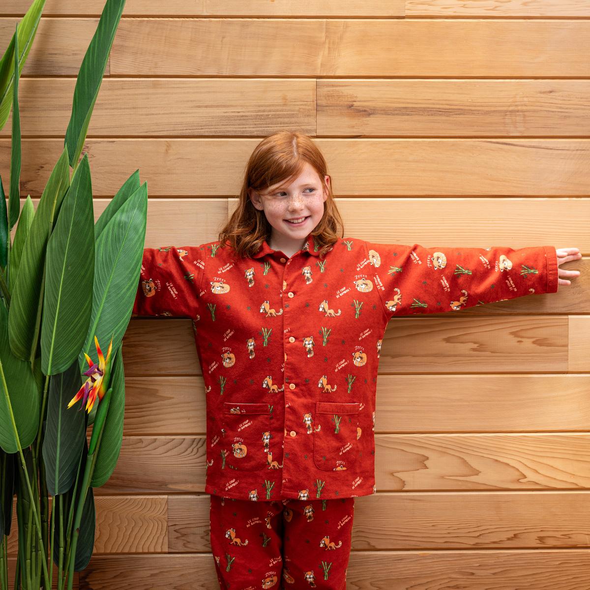 Flanellen pyjama - Kid - Terracotta