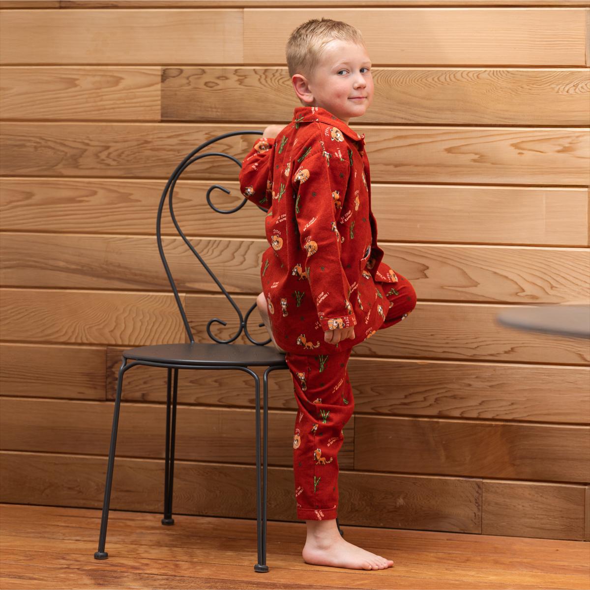 Flanellen pyjama - Kid - Terracotta
