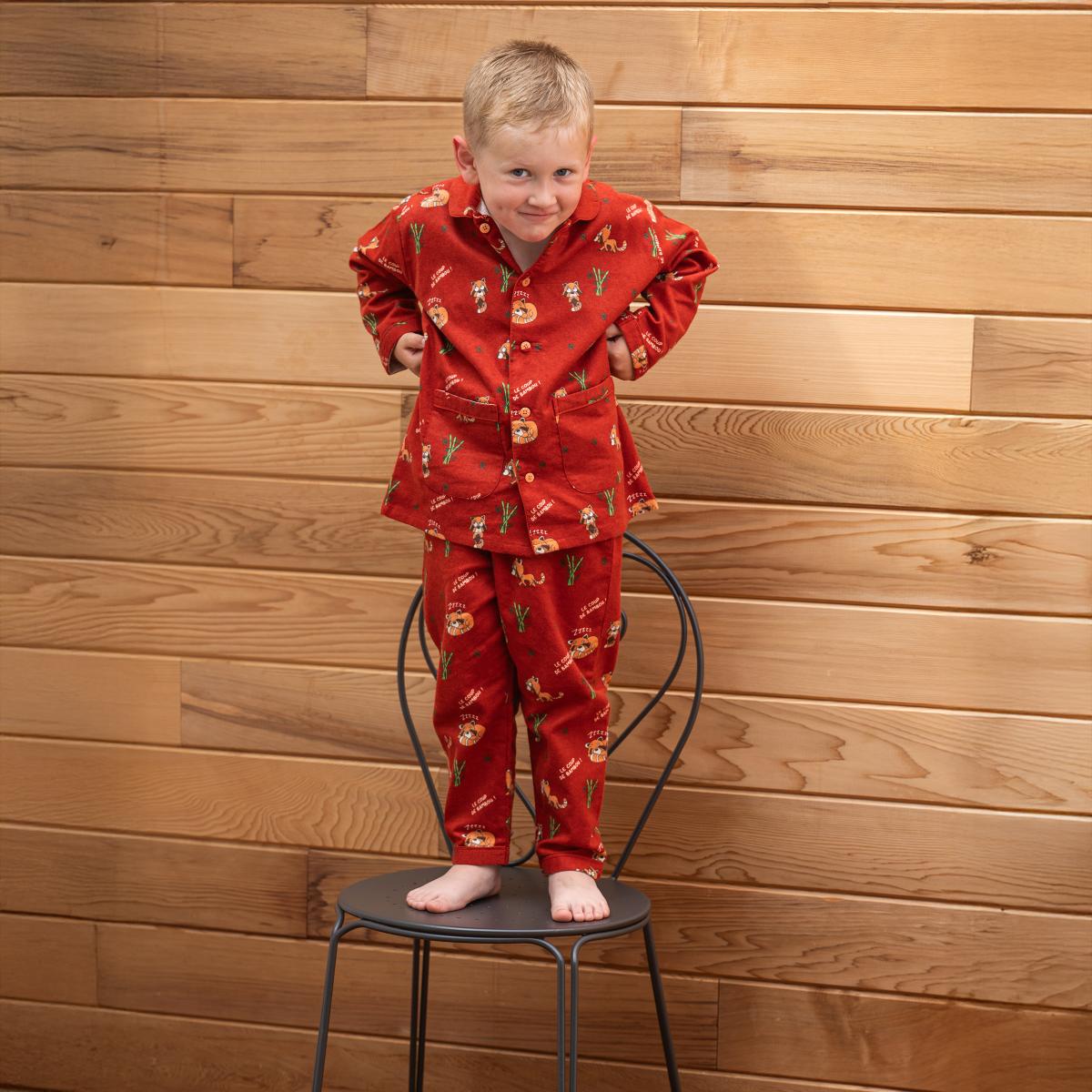 Flanellen pyjama - Kid - Terracotta