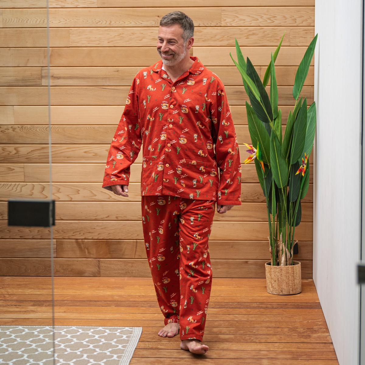 Pyjama flannelle - Femme - Terracotta