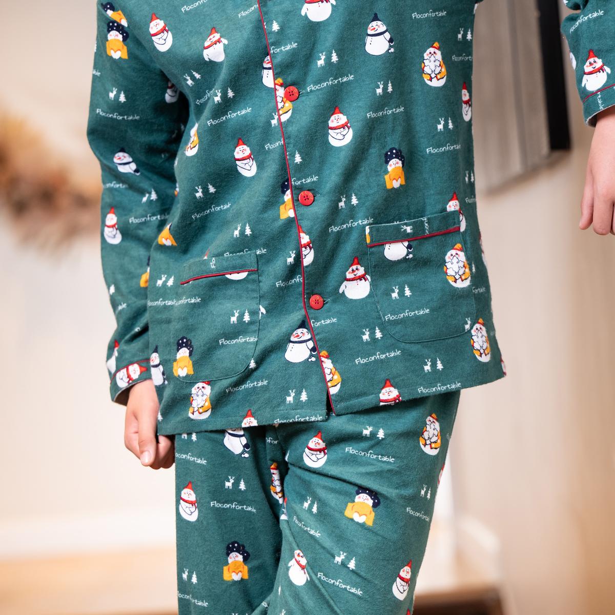 Pyjama flannelle - Kid - Vert