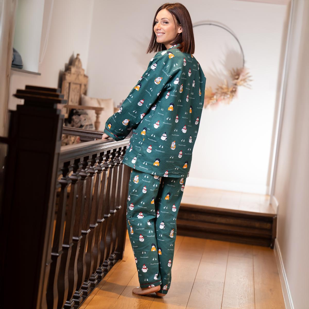 Flanellen pyjama - Vrouwen - Groen