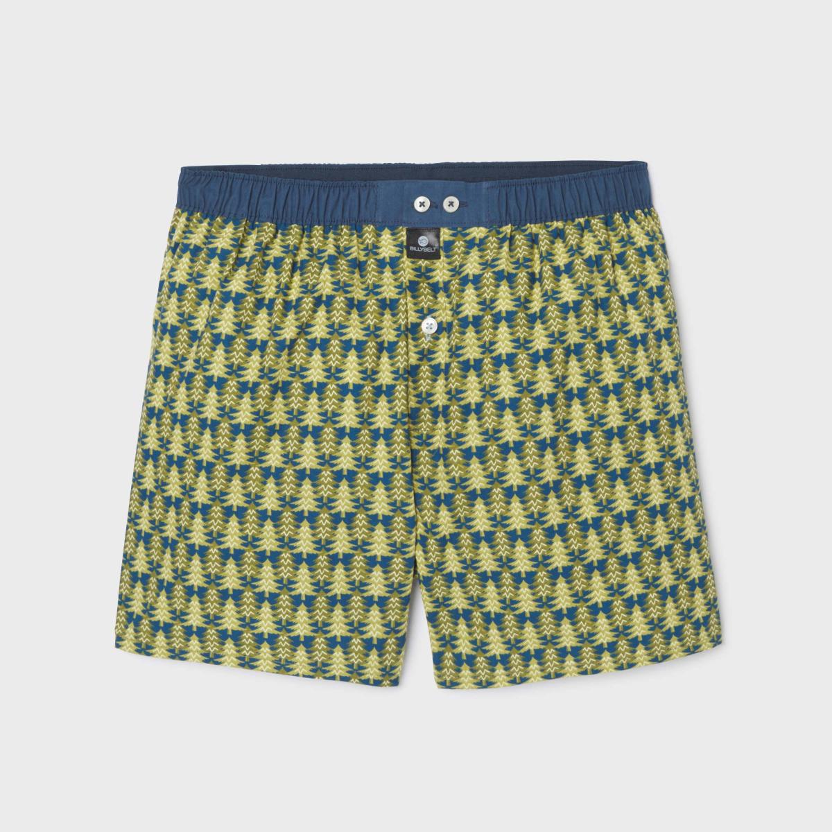 Wijde boxershort van 100% biologisch katoen - Pine forest - Geel