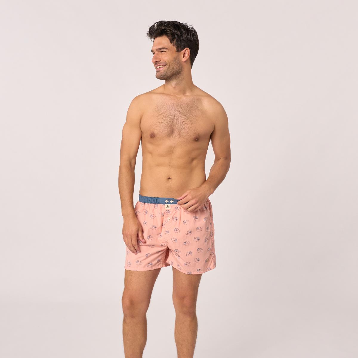 Wijde boxershort van 100% biologisch katoen - Billychill - Roze