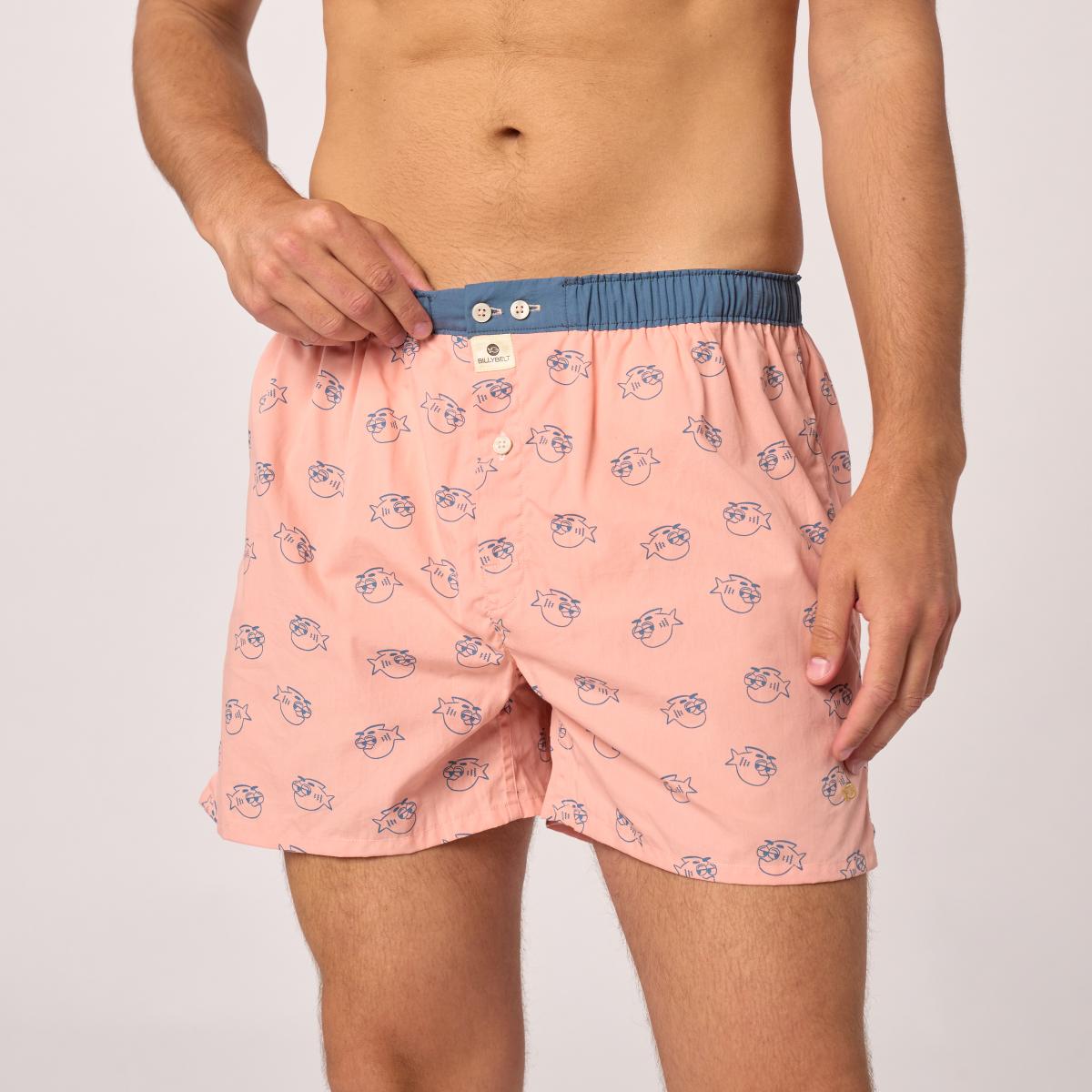 Wijde boxershort van 100% biologisch katoen - Billychill - Roze