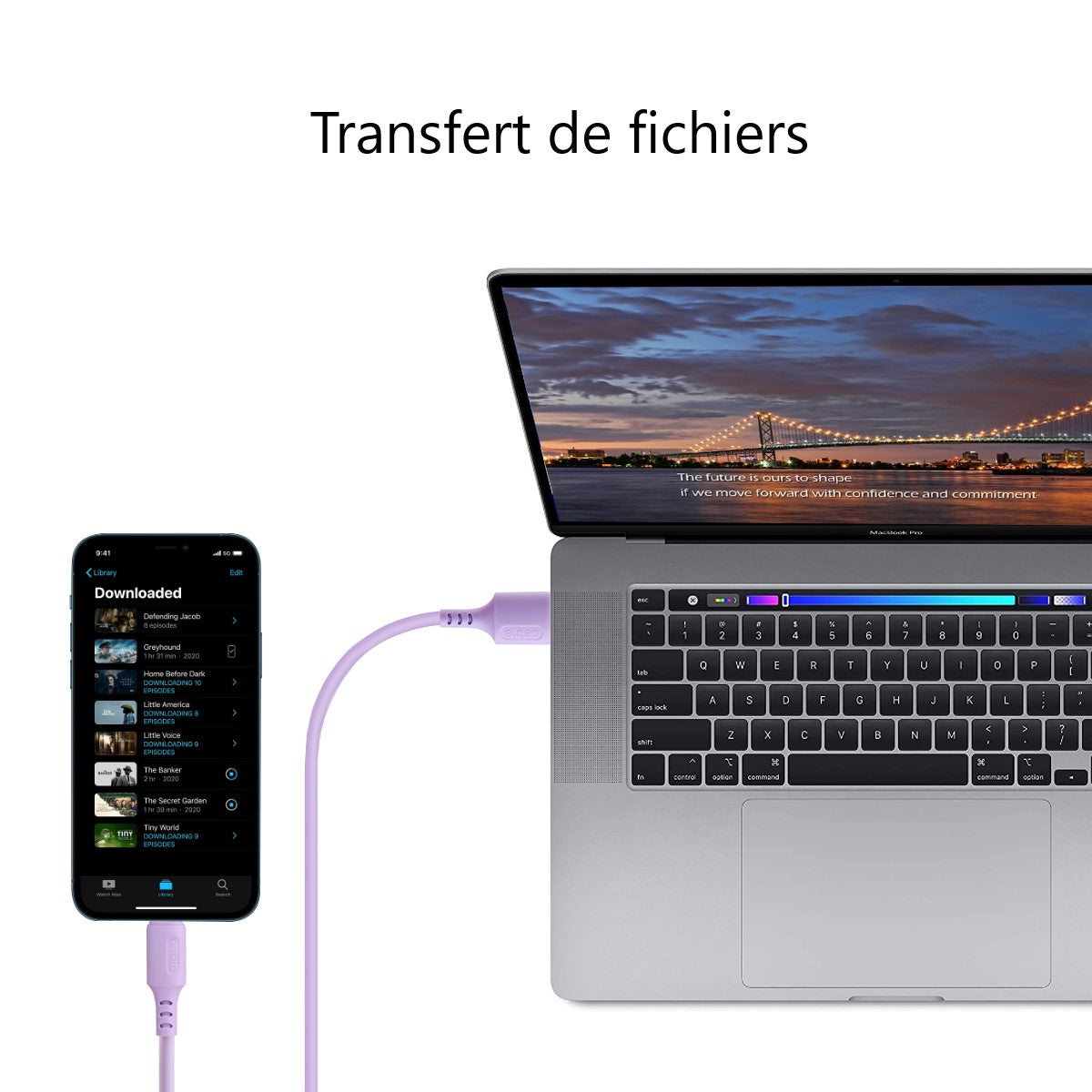 Usb-Lader Naar Lightning / Iphone 1,50 Meter - Violet
