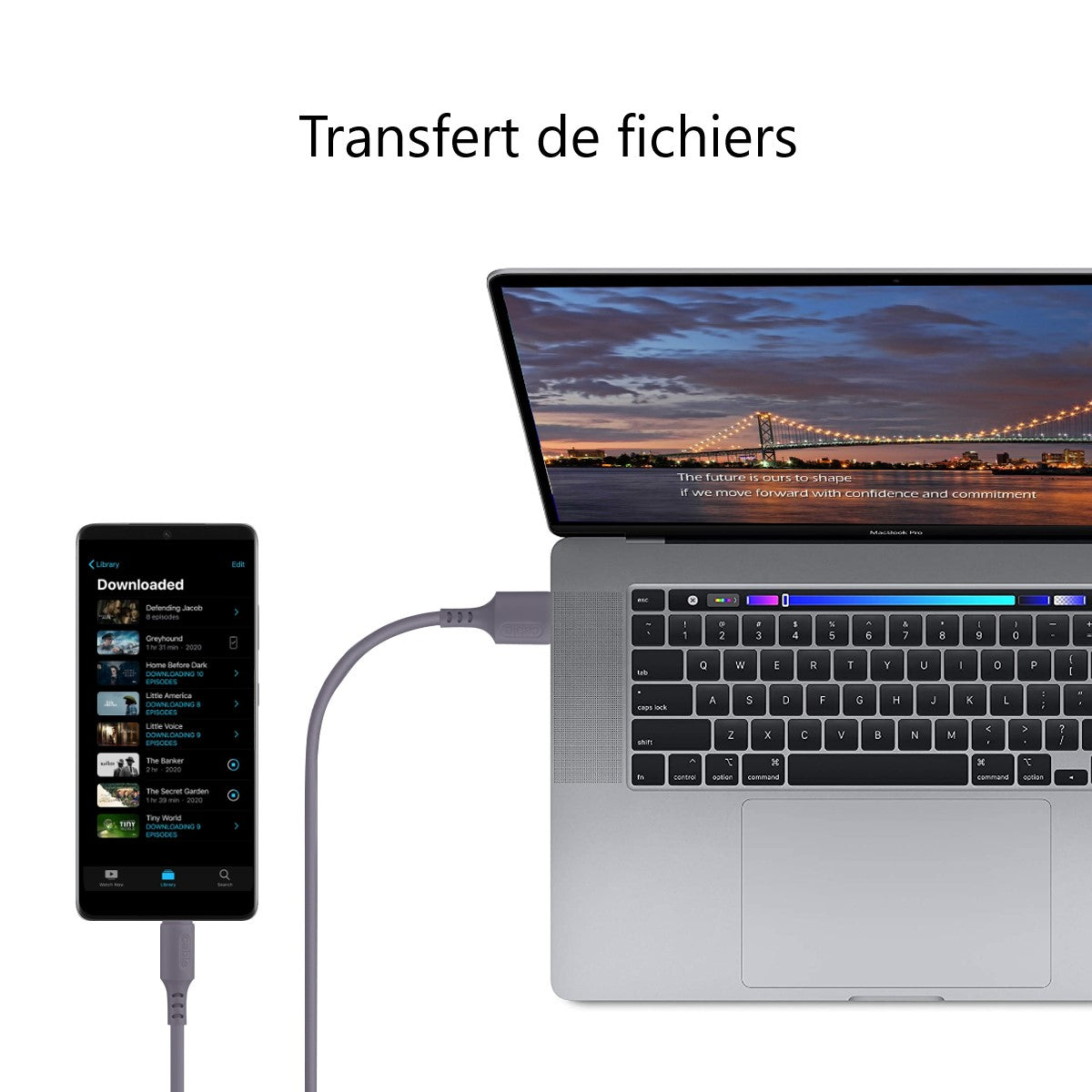 Usb-Lader Naar Lightning / Iphone 1,50 Meter - Grijs
