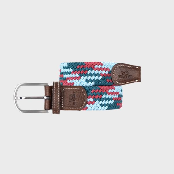 Ceinture tressée élastique multicolore - Vancouver - Bleu