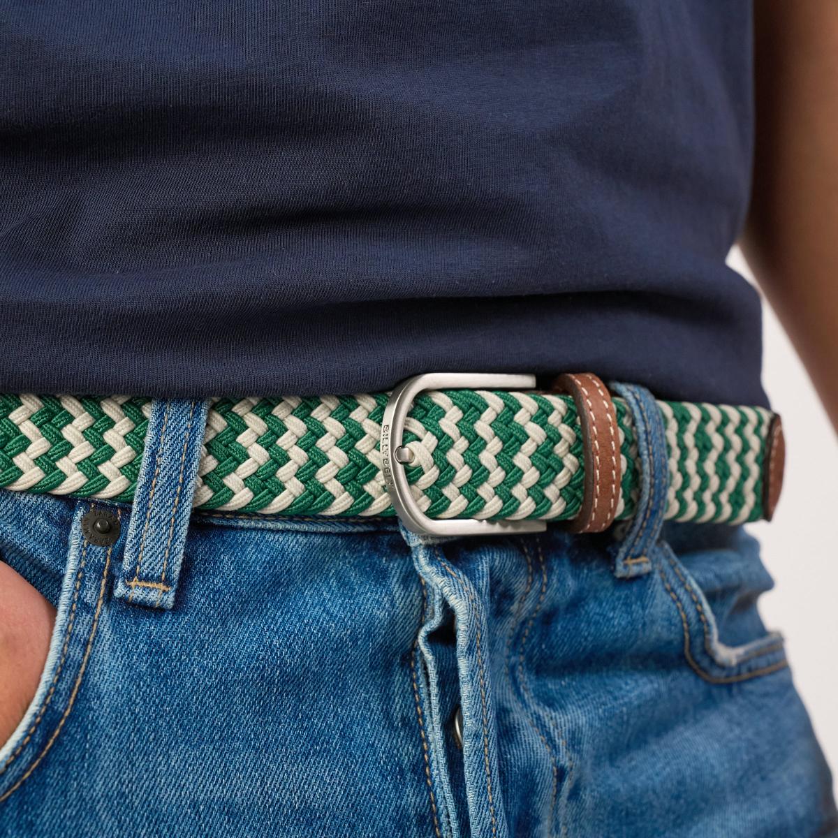 Ceinture tressée élastique multicolore - Alaskan - Vert