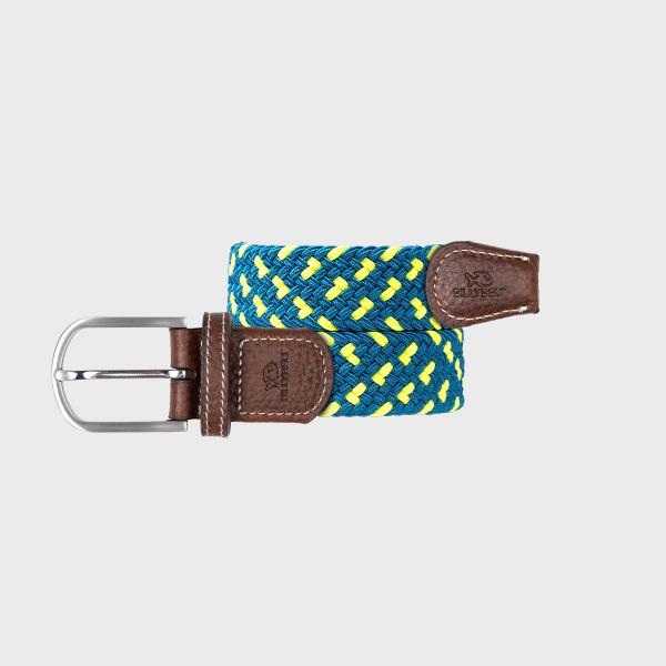 Ceinture tressée élastique multicolore - Split - Bleu