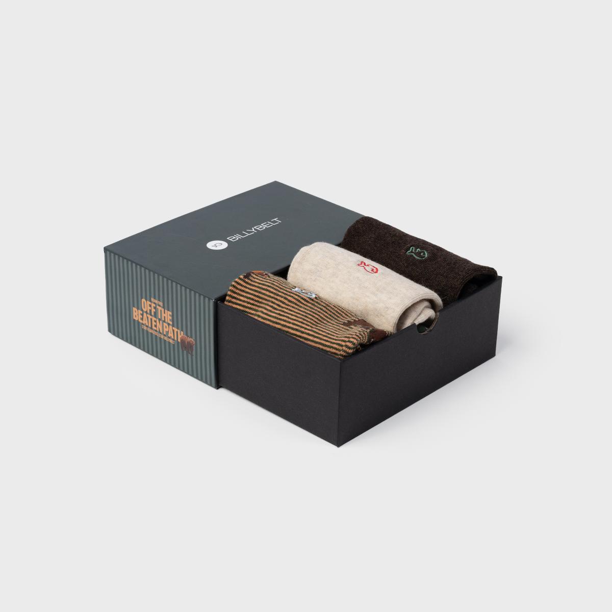 Geschenkdoos herensokken - Off the beaten path - Groen