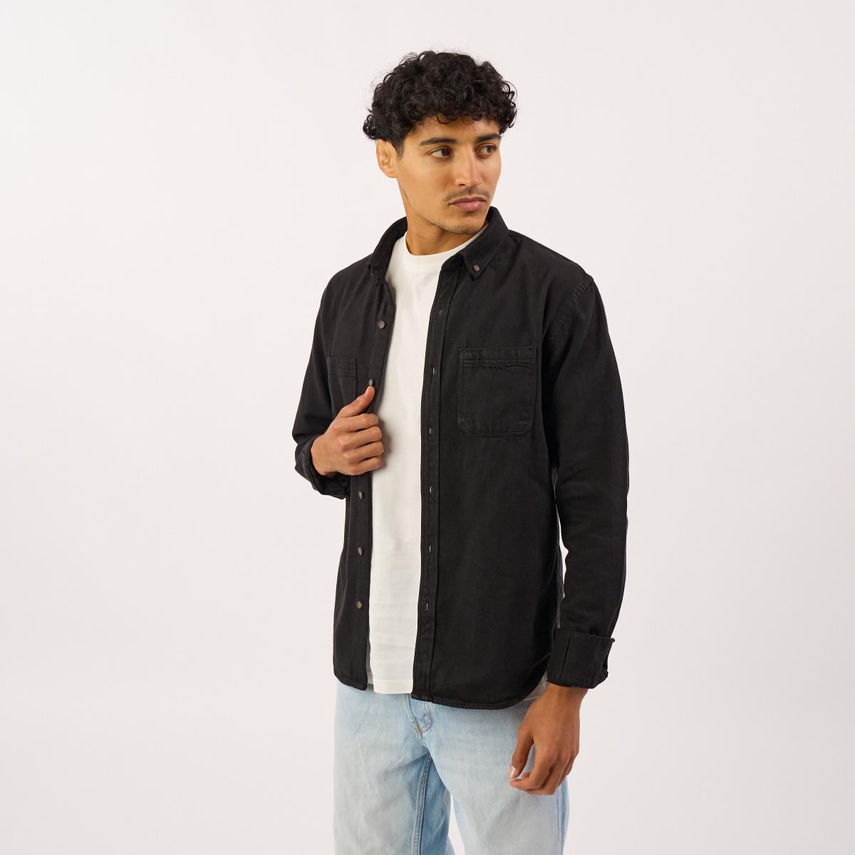 Denim hemd - Zwart
