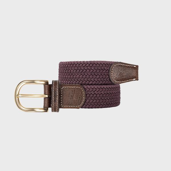 Gevlochten damesriem - Bordeaux - Rood