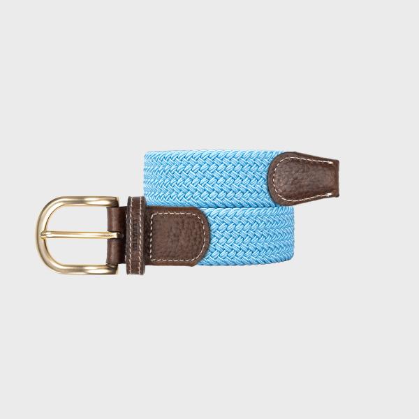 Ceinture femme tressée - Bleu ciel