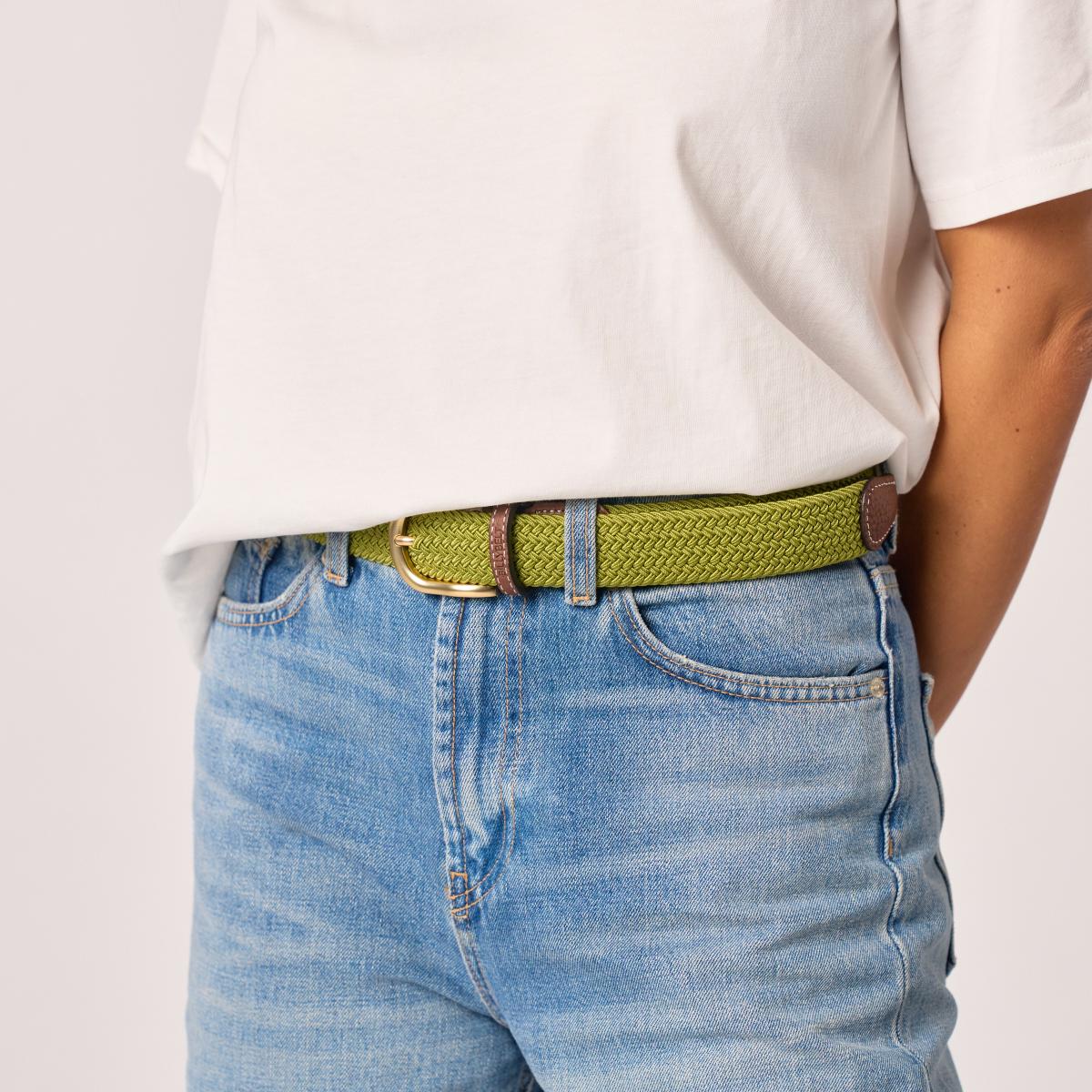 Ceinture femme tressée - Olive