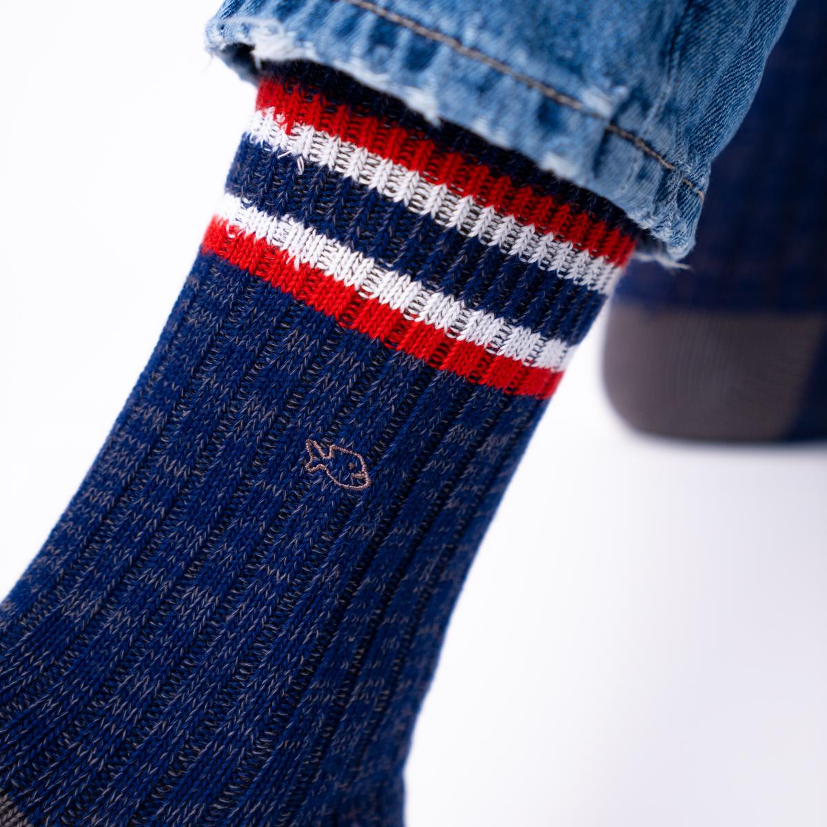 Sokken van dik katoen - St Andrews, blauw en rood