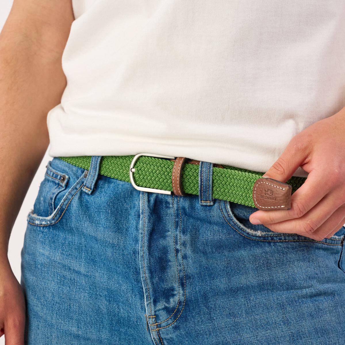Ceinture tressée unie - Vert trèfle