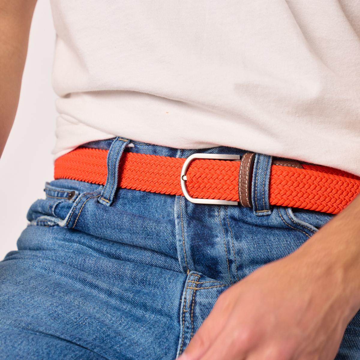 Effen gevlochten riem - Ercolano-oranje